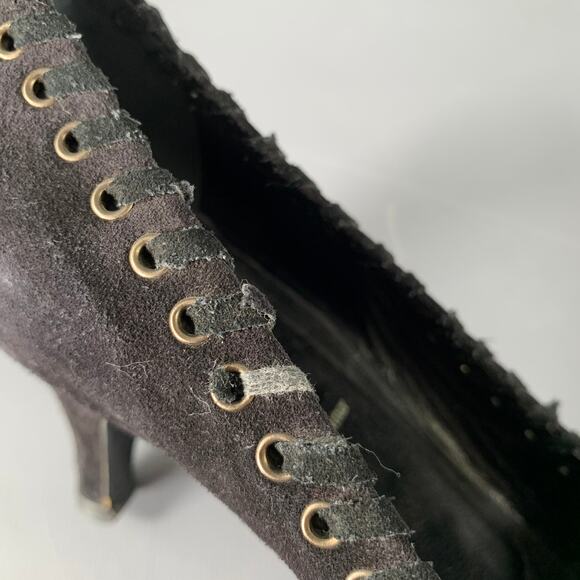 PRADA Size 7.5 Black Suede Beaded Embellishment Heels Pumps - Picture 9 of 9